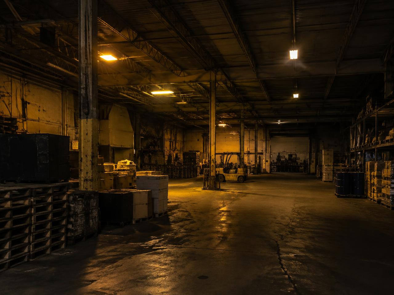 Warehouse before LED upgrade